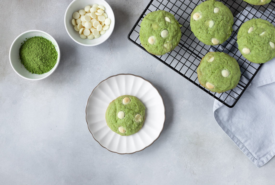 Cookies au matcha et chocolat blanc